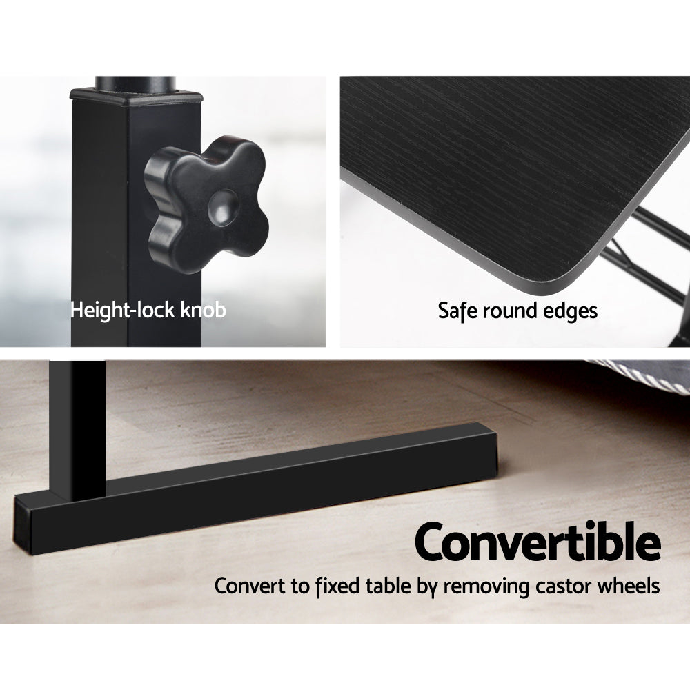 Portable Adjustable Wooden Latpop Stand - Black freeshipping - Awezingly