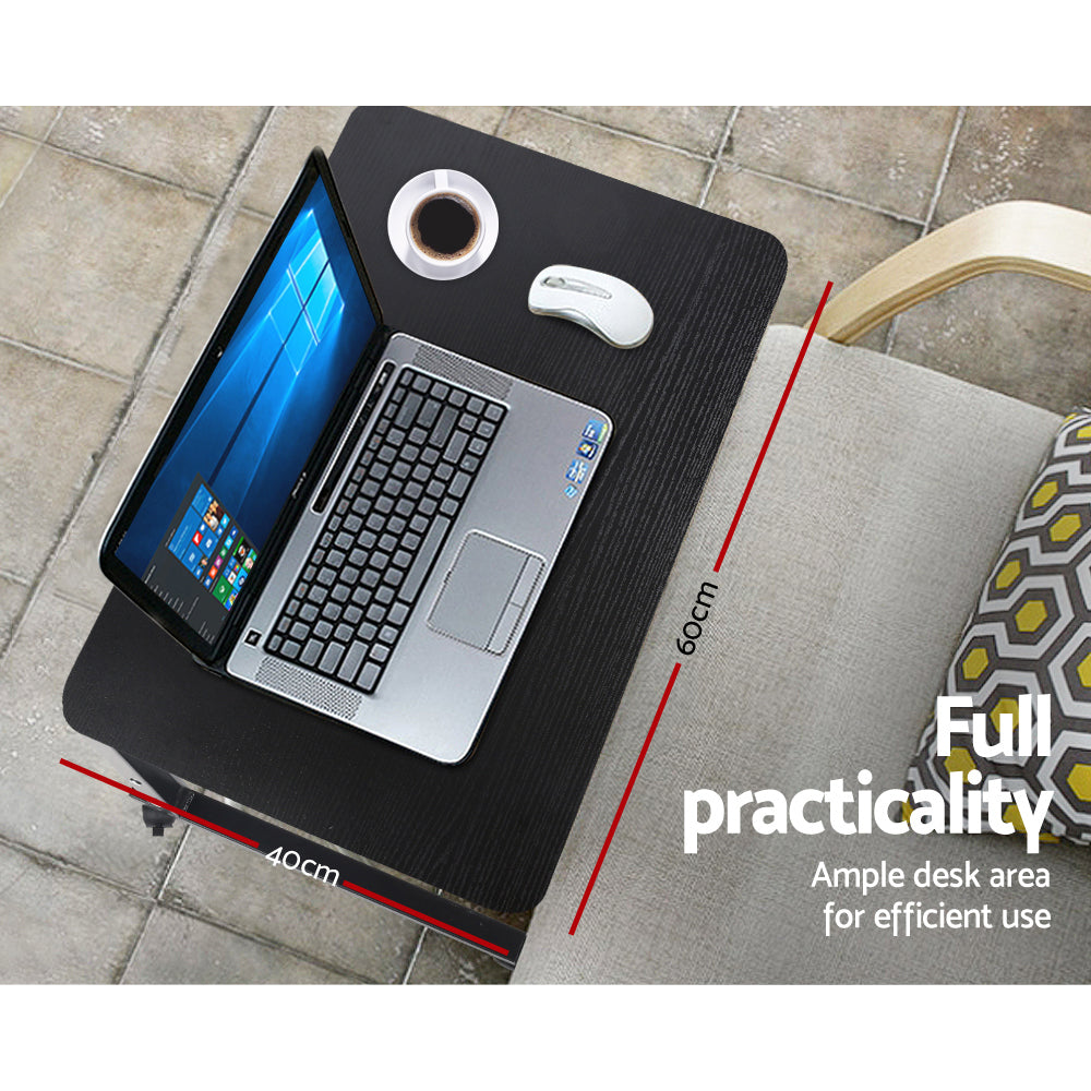 Portable Adjustable Wooden Latpop Stand - Black freeshipping - Awezingly