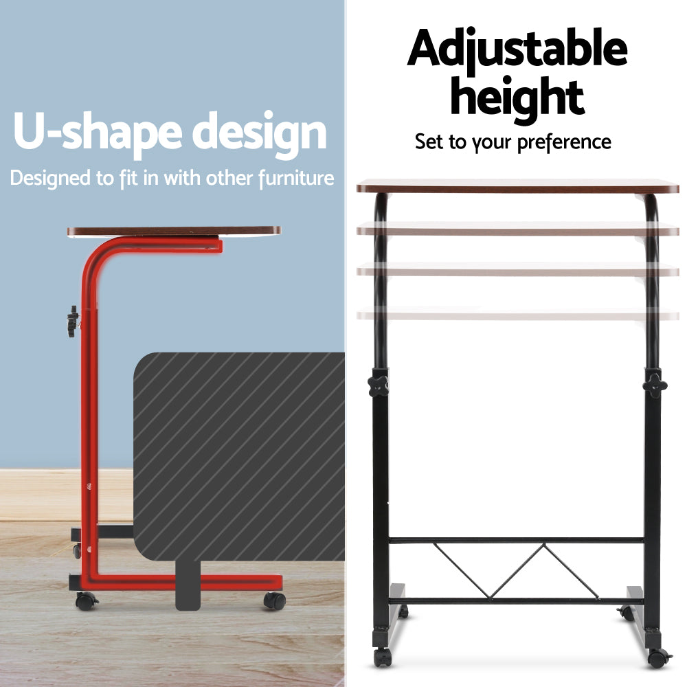Portable Adjustable Wooden Latpop Stand - Dark Wood freeshipping - Awezingly