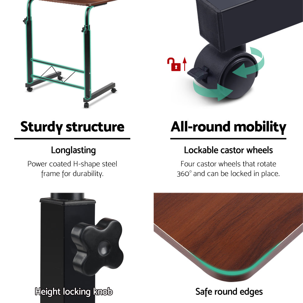 Portable Adjustable Wooden Latpop Stand - Dark Wood freeshipping - Awezingly