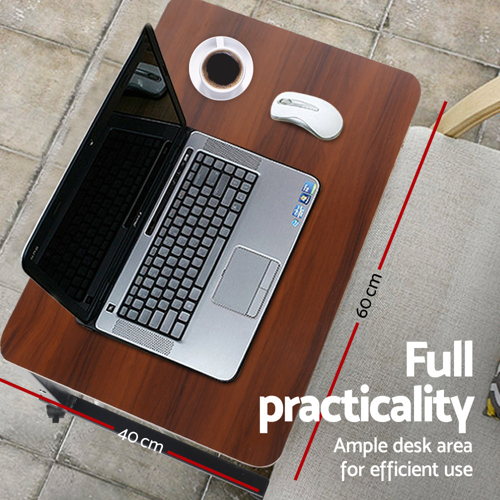 Portable Adjustable Wooden Latpop Stand - Dark Wood freeshipping - Awezingly