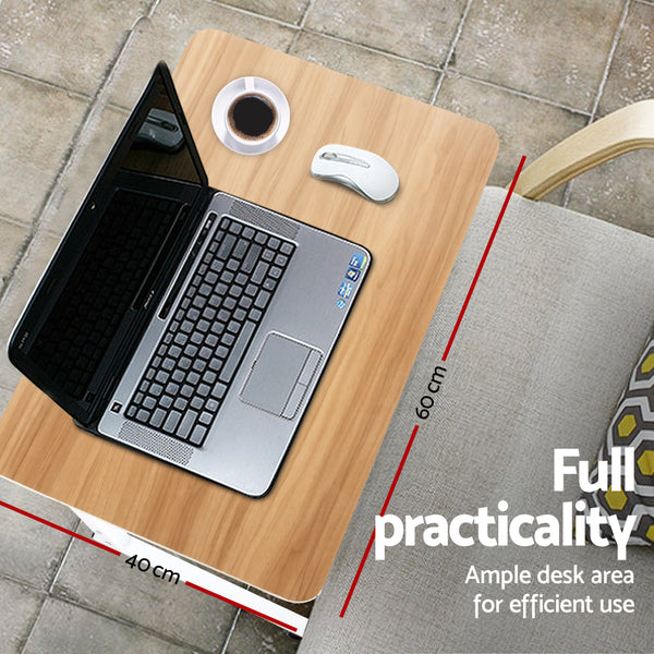 Portable Adjustable Wooden Laptop Stand - Light Wood freeshipping - Awezingly