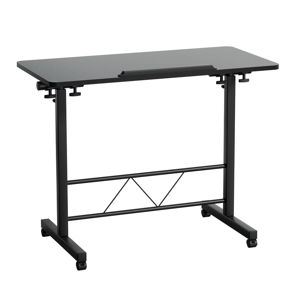 Artiss Laptop Desk Table Height Adjustable Wooden Bed Side Tables 80CM Black Artiss