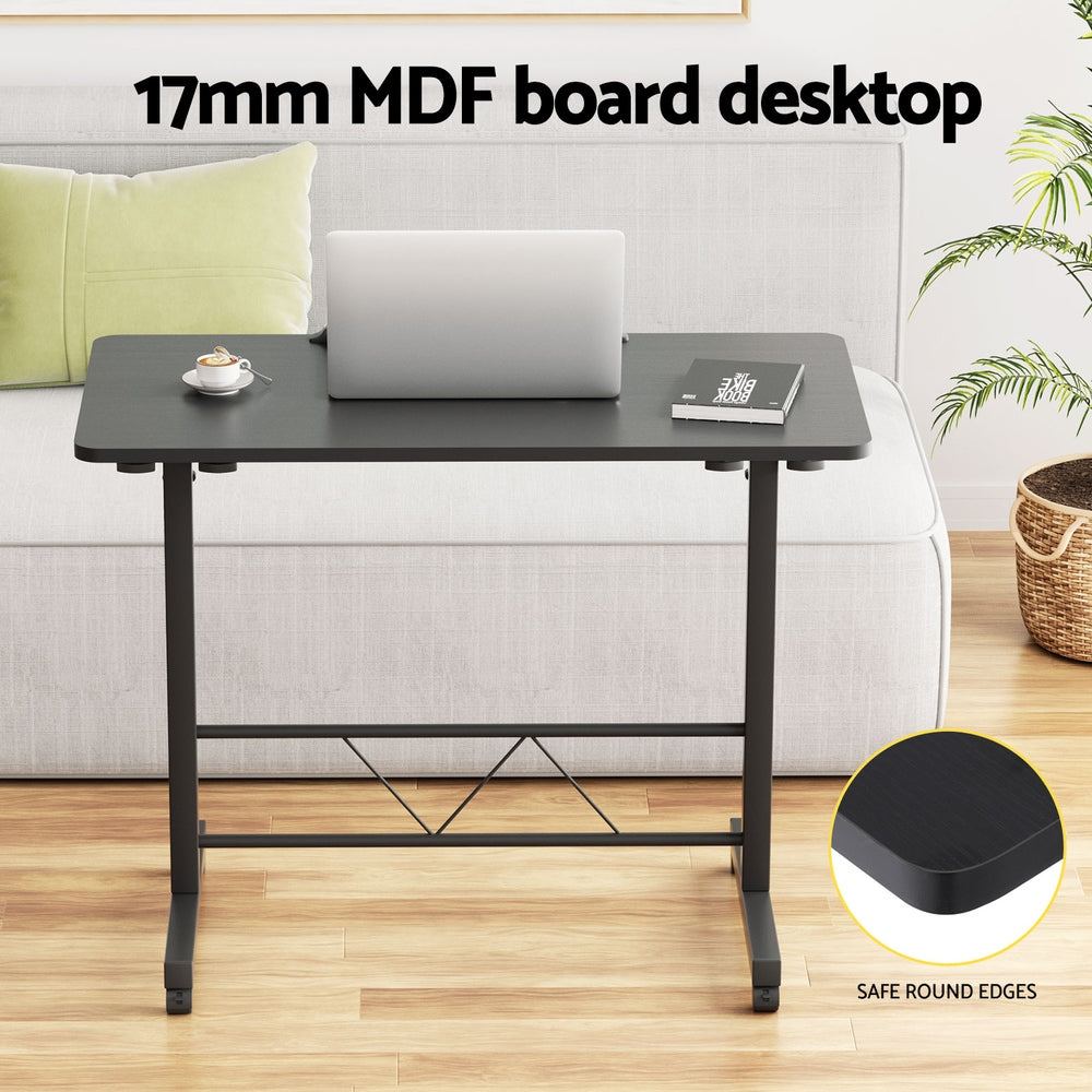 Artiss Laptop Desk Table Height Adjustable Wooden Bed Side Tables 80CM Black Artiss