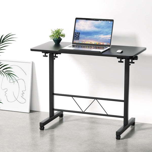 Artiss Laptop Desk Table Height Adjustable Wooden Bed Side Tables 80CM Black Artiss