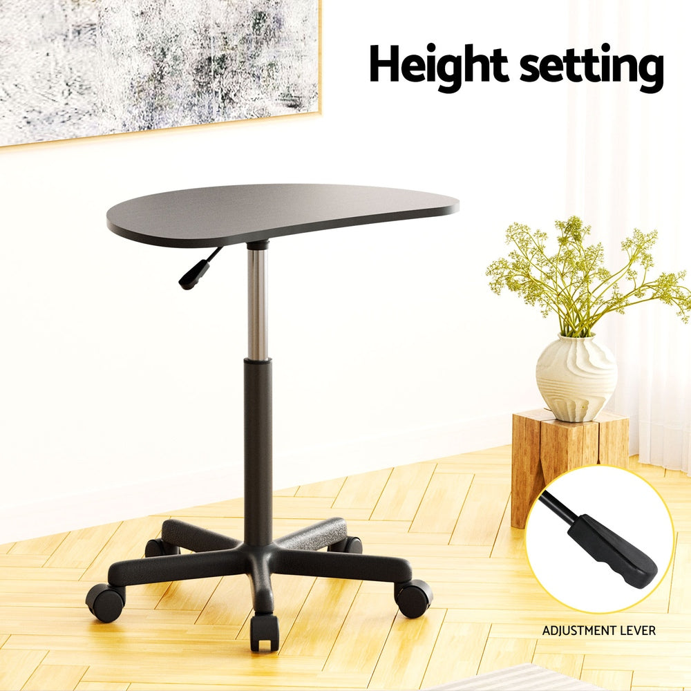 Artiss Laptop Desk Portable Height Adjustable Table Caster Wheels 60CM Black Artiss
