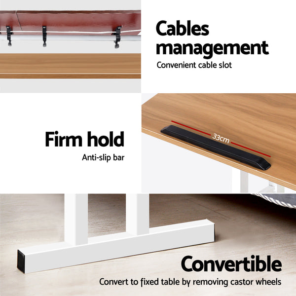 Mobile Twin Laptop Desk - Light Wood freeshipping - Awezingly