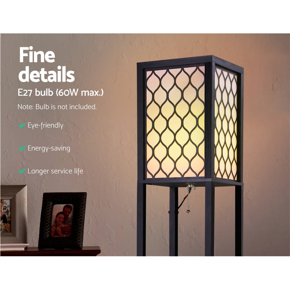 Artiss Floor Lamp Storage Shelf LED Lamps Vintage Standing Reading Light - Black Artiss