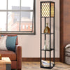 Artiss Floor Lamp Storage Shelf LED Lamps Vintage Standing Reading Light - Black