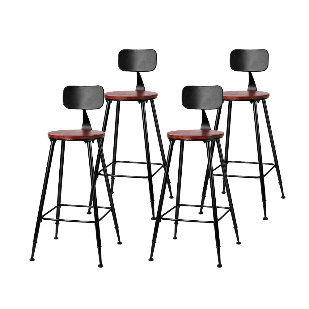 Artiss 4x Vintage Industrial Bar Stool Retro Barstools Dining Chairs Kitchen Artiss