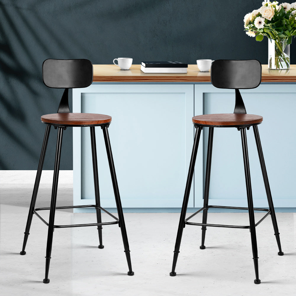 Artiss 4x Vintage Industrial Bar Stool Retro Barstools Dining Chairs Kitchen Artiss