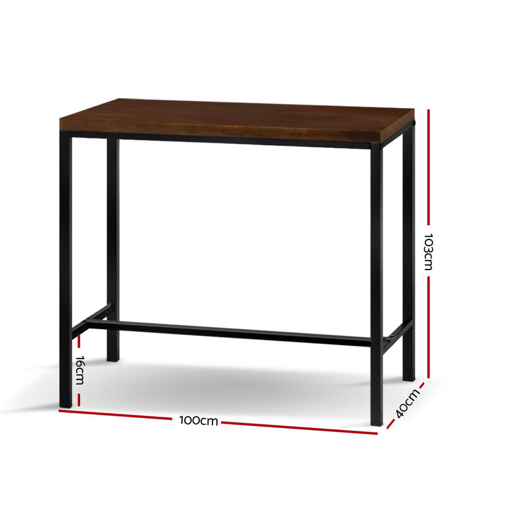 Artiss Vintage Industrial High Bar Table for Stool Kitchen Cafe Desk Dark Brown freeshipping - Awezingly