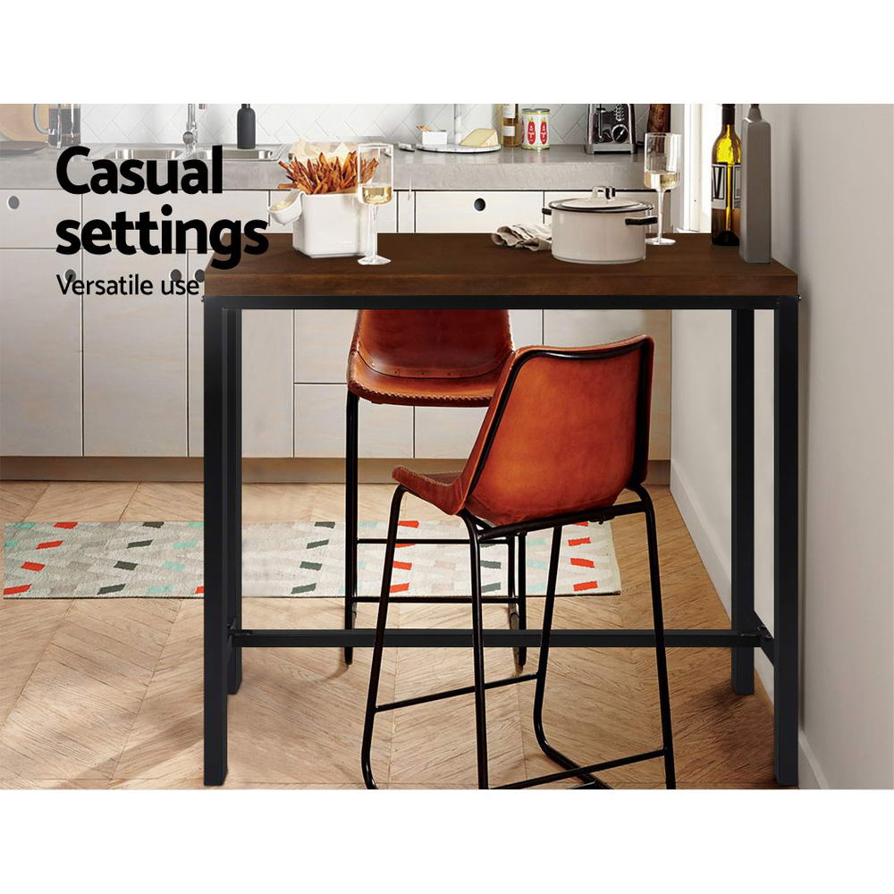 Artiss Vintage Industrial High Bar Table for Stool Kitchen Cafe Desk Dark Brown freeshipping - Awezingly