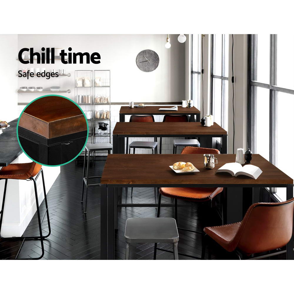 Artiss Vintage Industrial High Bar Table for Stool Kitchen Cafe Desk Dark Brown freeshipping - Awezingly