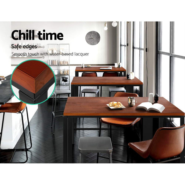 Artiss Vintage Bar Table ALEX Retro Pine Wood Metal Frame freeshipping - Awezingly