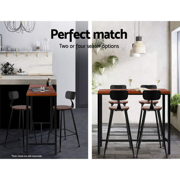 Artiss Vintage Bar Table ALEX Retro Pine Wood Metal Frame freeshipping - Awezingly