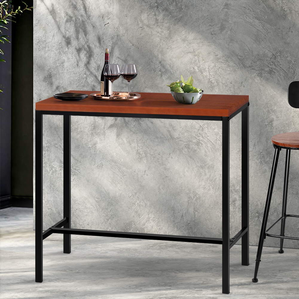 Artiss Vintage Bar Table ALEX Retro Pine Wood Metal Frame freeshipping - Awezingly