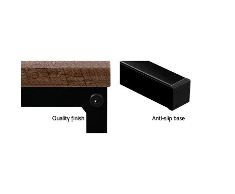 Artiss Coffee Table Wooden Rustic Vintage Metal Frame Black freeshipping - Awezingly