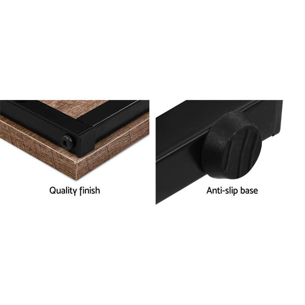 Artiss Coffee Table Nesting Side Tables Wooden Rustic Vintage Metal Frame freeshipping - Awezingly