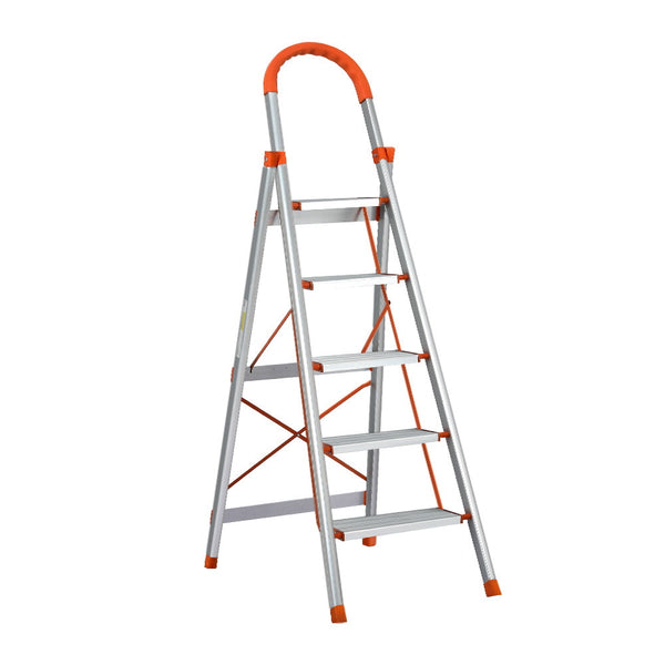 Giantz 5 Step Ladder Multi-Purpose Folding Aluminium Light Weight Non Slip Platform Giantz