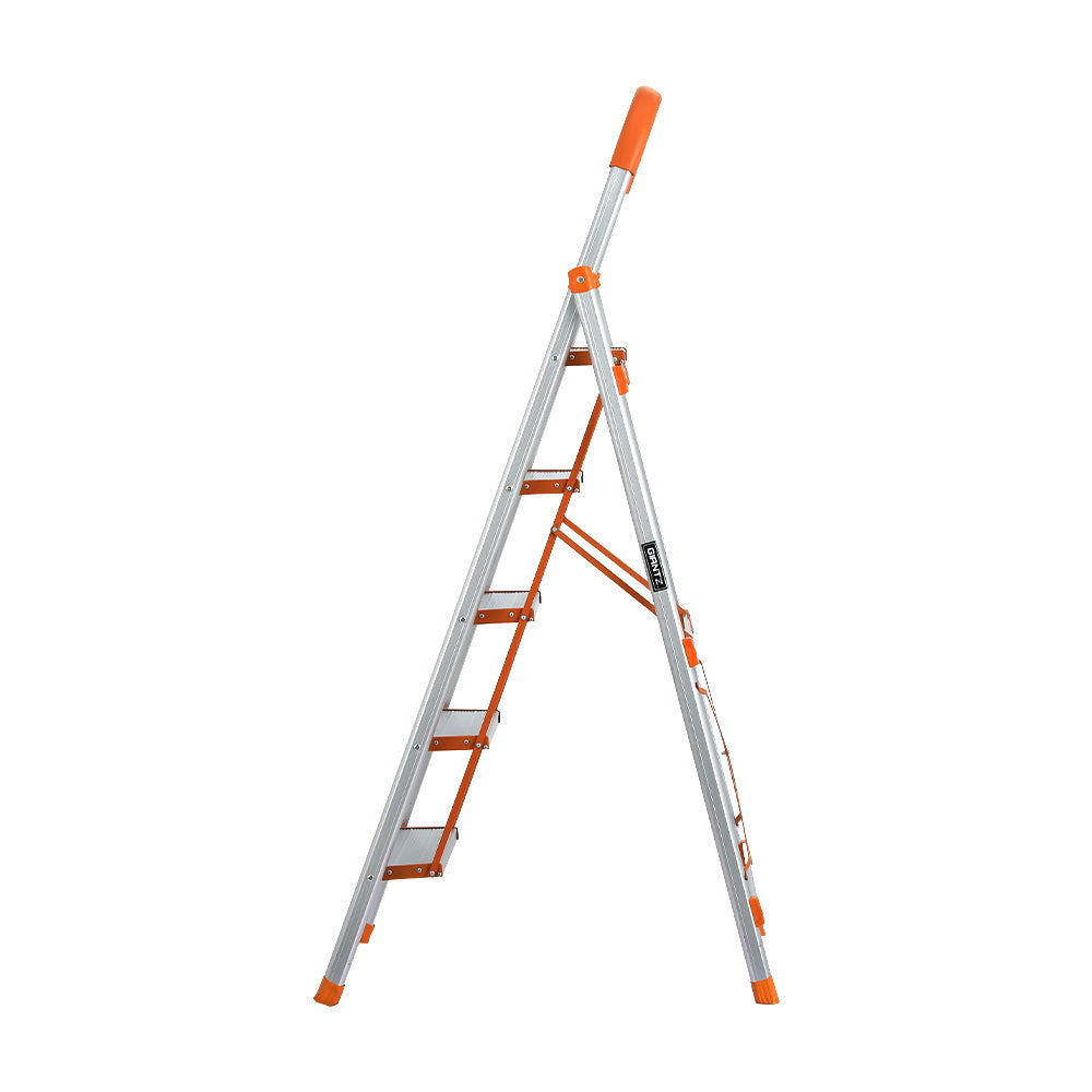 Giantz 5 Step Ladder Multi-Purpose Folding Aluminium Light Weight Non Slip Platform Giantz