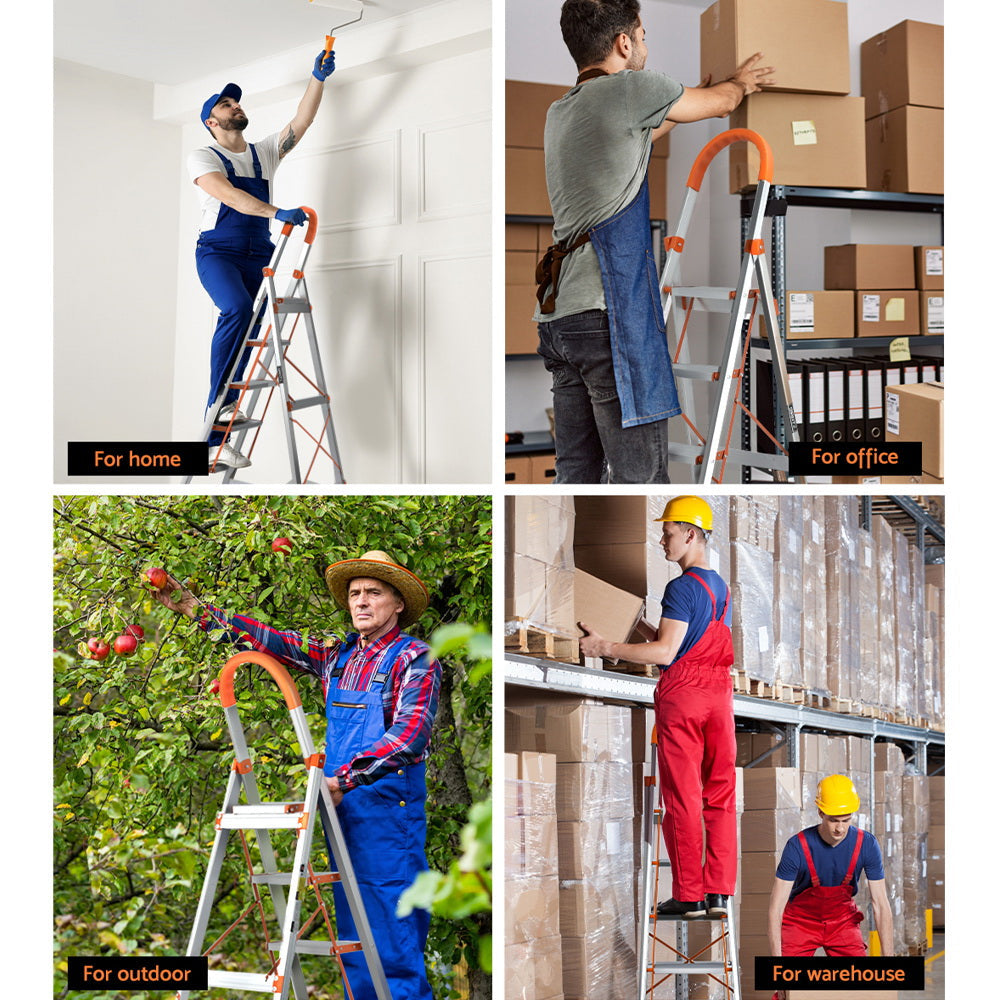 Giantz 5 Step Ladder Multi-Purpose Folding Aluminium Light Weight Non Slip Platform Giantz