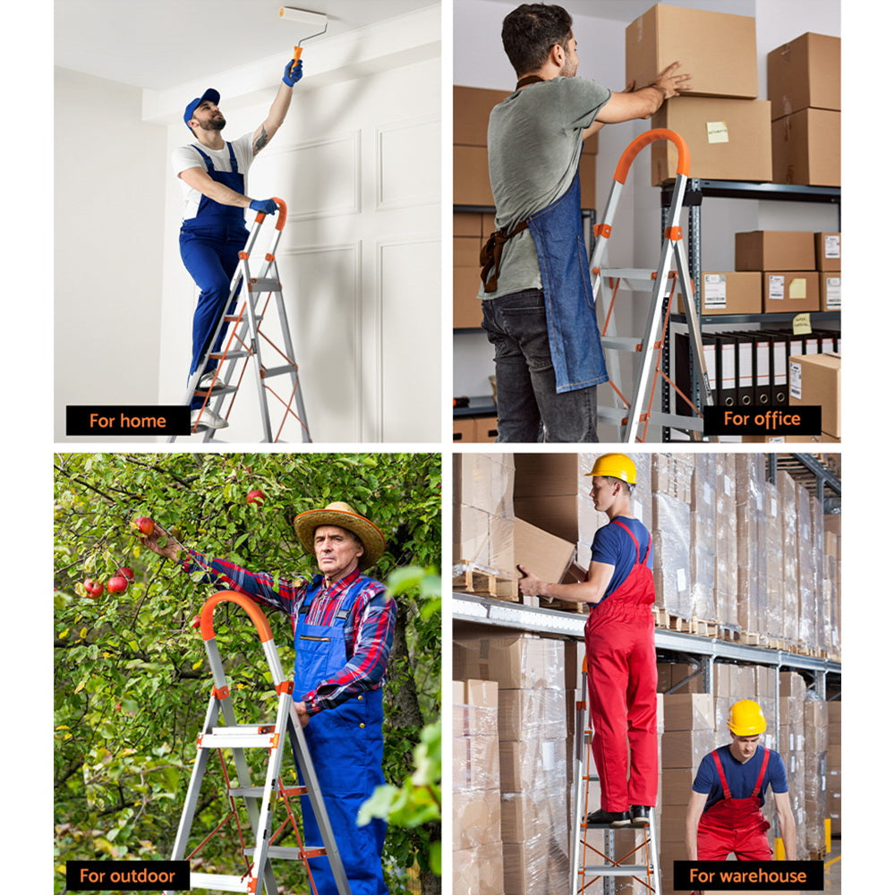 Giantz 6 Step Ladder Multi-Purpose Folding Aluminium Light Weight Non Slip Platform Giantz