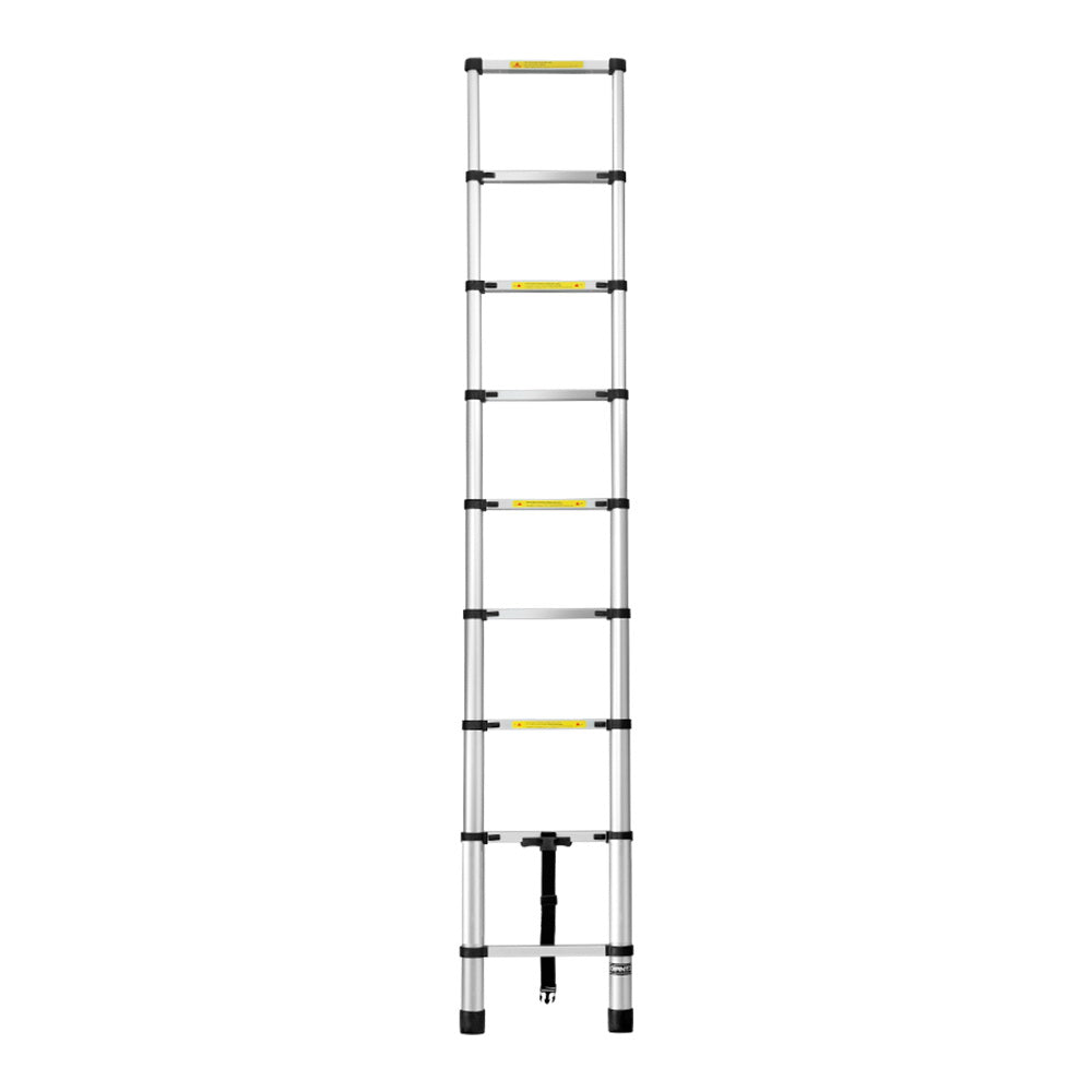 Giantz 2.6M Telescopic Ladder Aluminium Extension Extendable Steps Adjustable Height Giantz