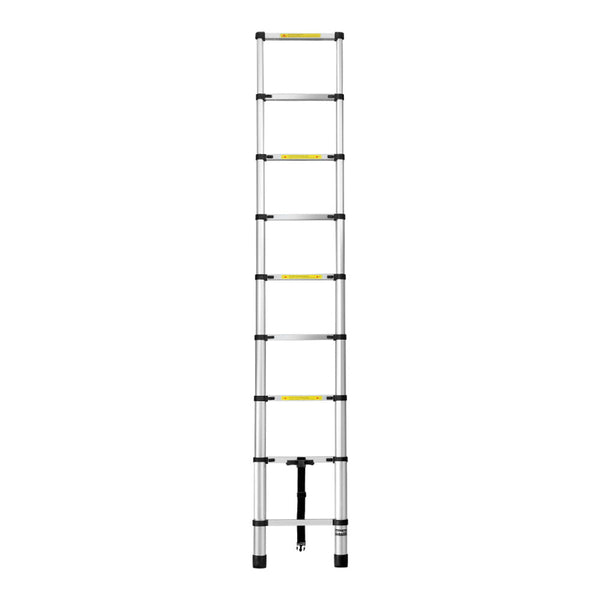 Giantz 2.6M Telescopic Ladder Aluminium Extension Extendable Steps Adjustable Height Giantz