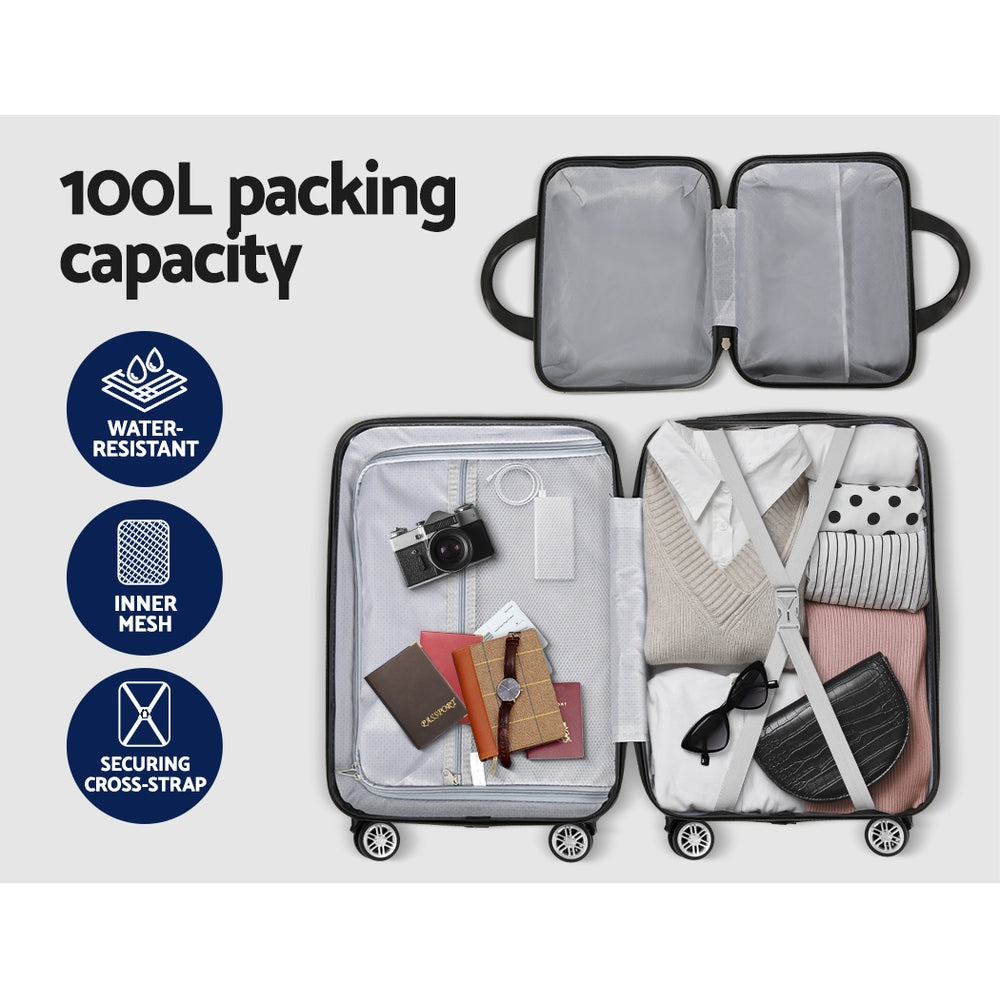 Wanderlite 2pc Luggage Trolley Suitcase 12