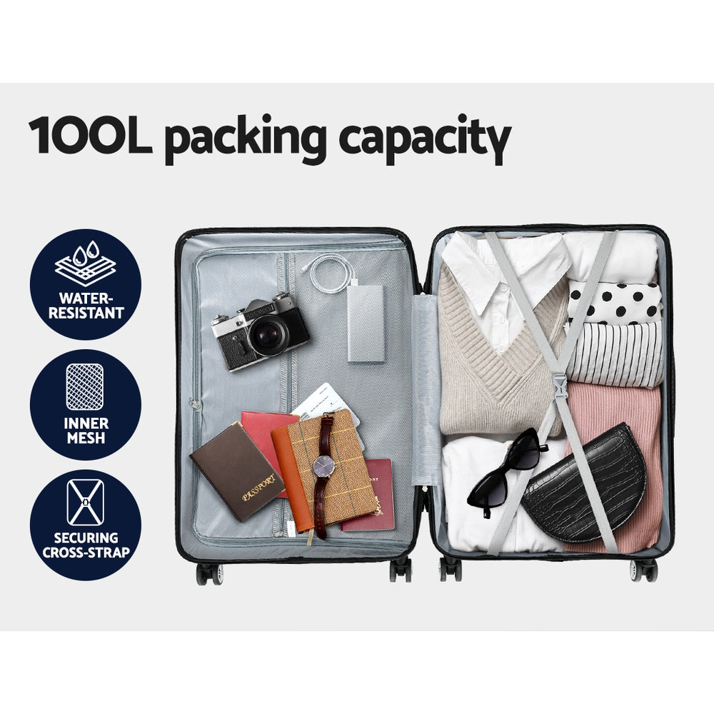 Wanderlite 28'' Luggage Travel Suitcase Set TSA Hard Case Lightweight Light Grey Wanderlite
