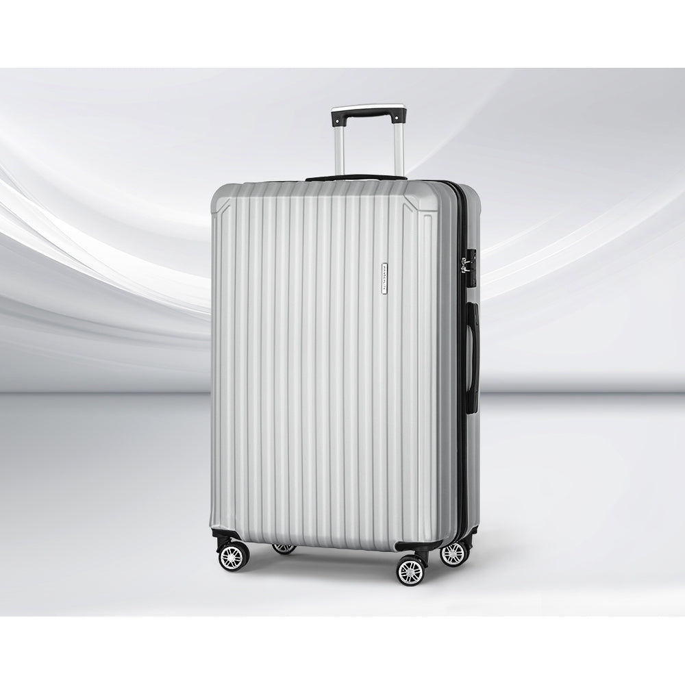 Wanderlite 28'' Luggage Travel Suitcase Set TSA Hard Case Lightweight Light Grey Wanderlite