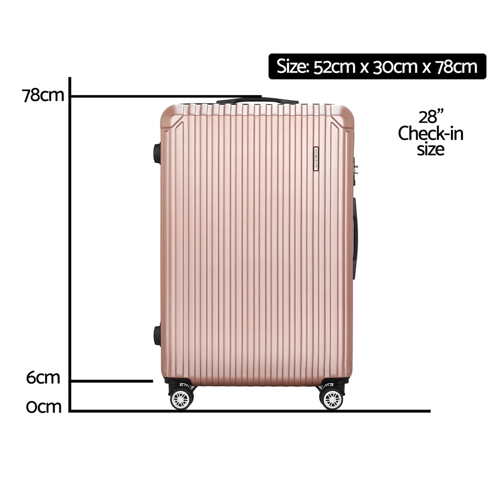Wanderlite 28'' Luggage Travel Suitcase Set TSA Carry On Hard Case Rose Gold Does not apply
