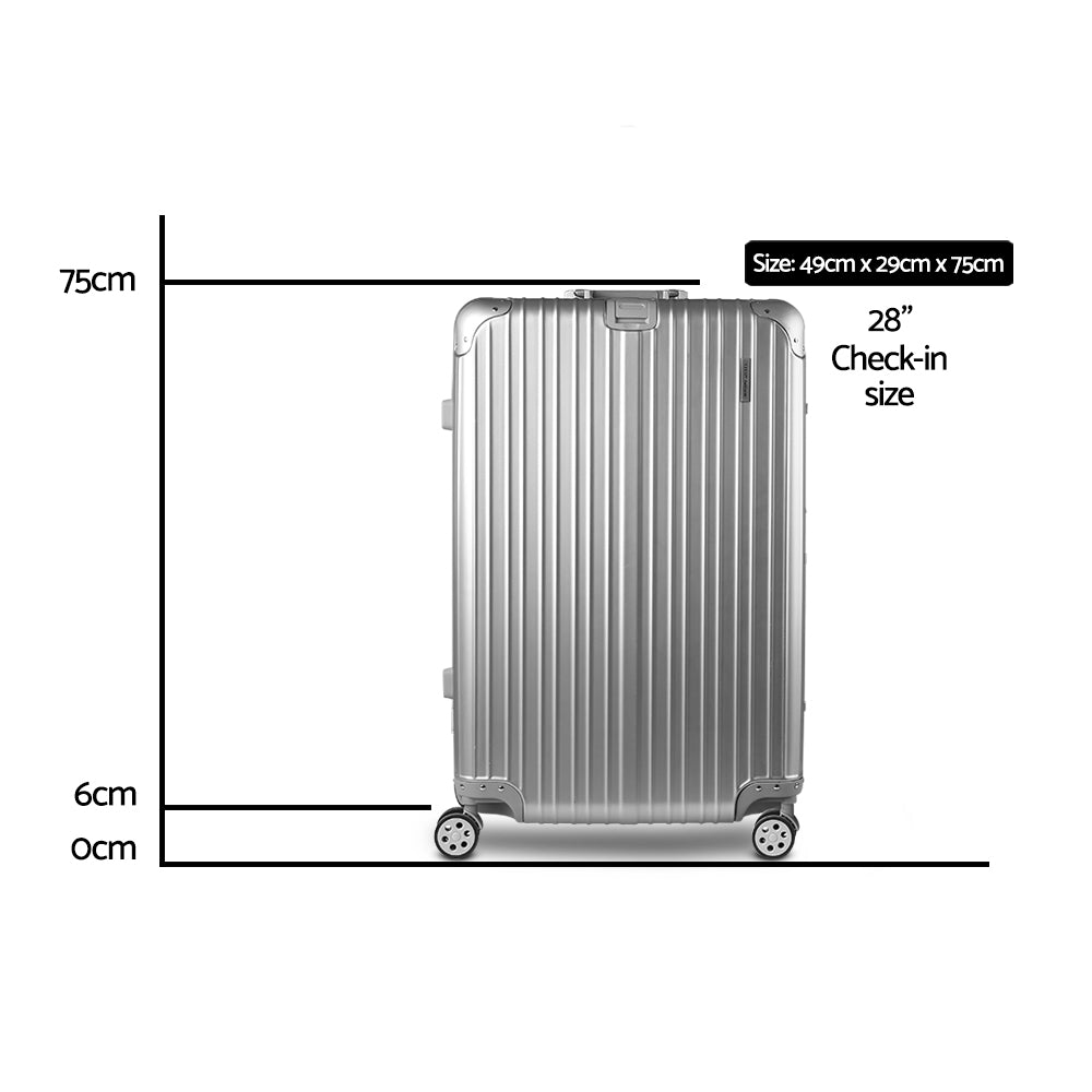 Wanderlite 28'' Luggage Travel Suitcase Set TSA Hard Case Lightweight Aluminum Wanderlite