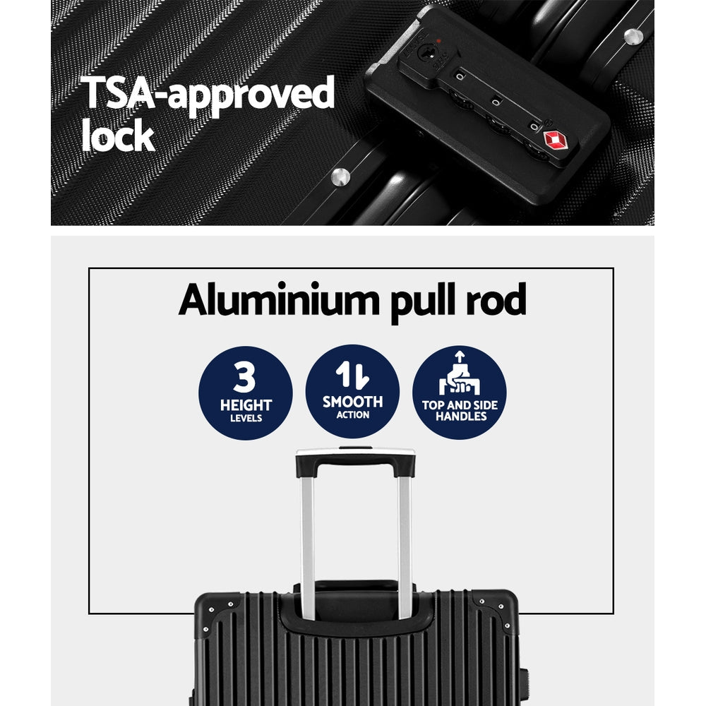 Wanderlite 28'' Luggage Travel Suitcase Set TSA Hard Case Lightweight Aluminum Wanderlite