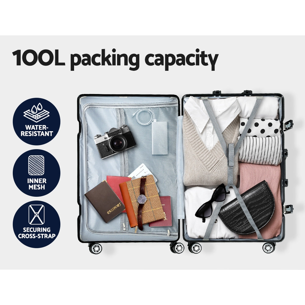 Wanderlite 28'' Luggage Travel Suitcase Set TSA Hard Case Lightweight Aluminum Wanderlite