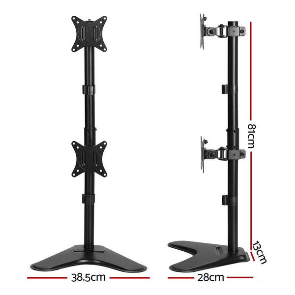 Artiss Monitor Arm Stand Dual Mount HD LED TV Bracket Holder Freestanding Artiss