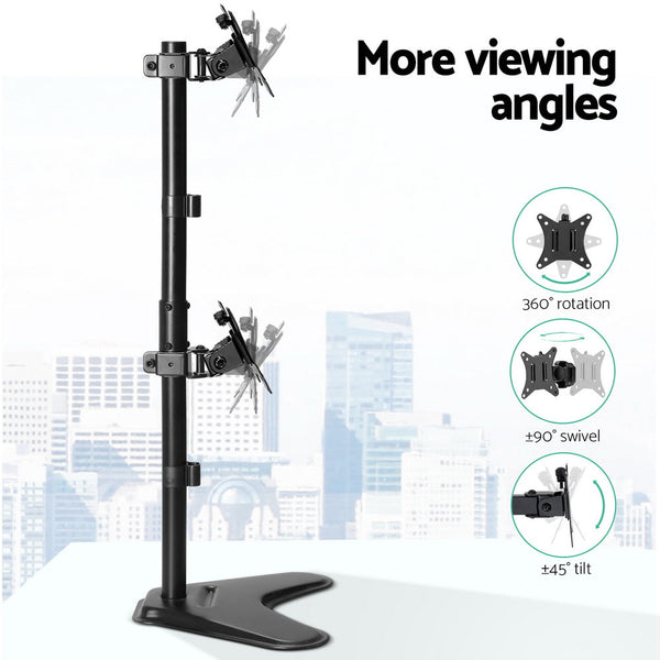 Artiss Monitor Arm Stand Dual Mount HD LED TV Bracket Holder Freestanding Artiss