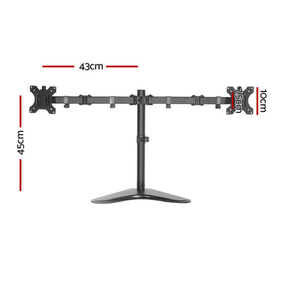 Dual HD LED Monitor Arm Stand TV Mount Holder 2 Arm Display Freestanding