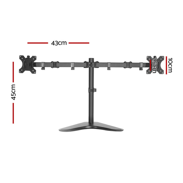 Dual HD LED Monitor Arm Stand TV Mount Holder 2 Arm Display Freestanding freeshipping - Awezingly