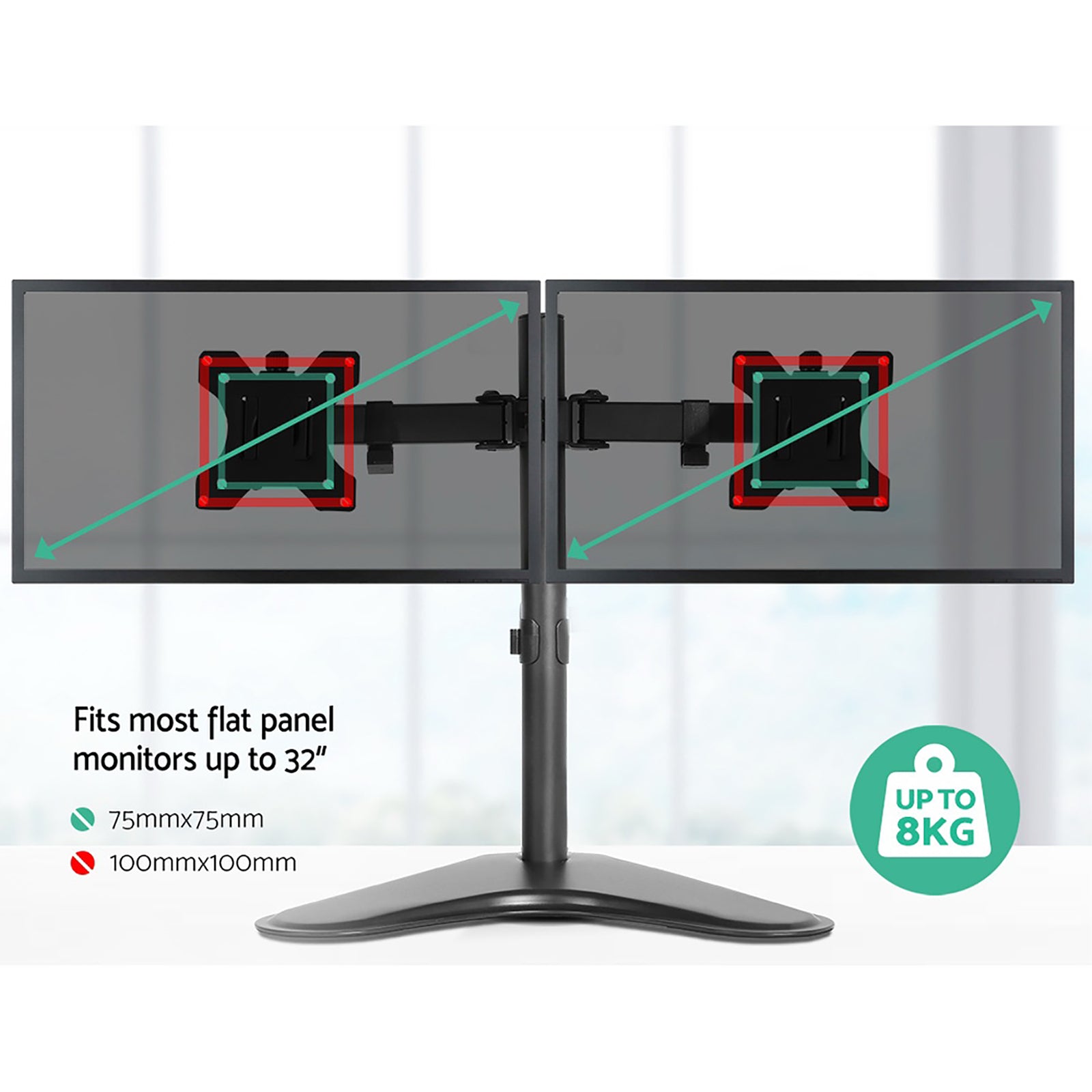 Dual HD LED Monitor Arm Stand TV Mount Holder 2 Arm Display Freestanding freeshipping - Awezingly