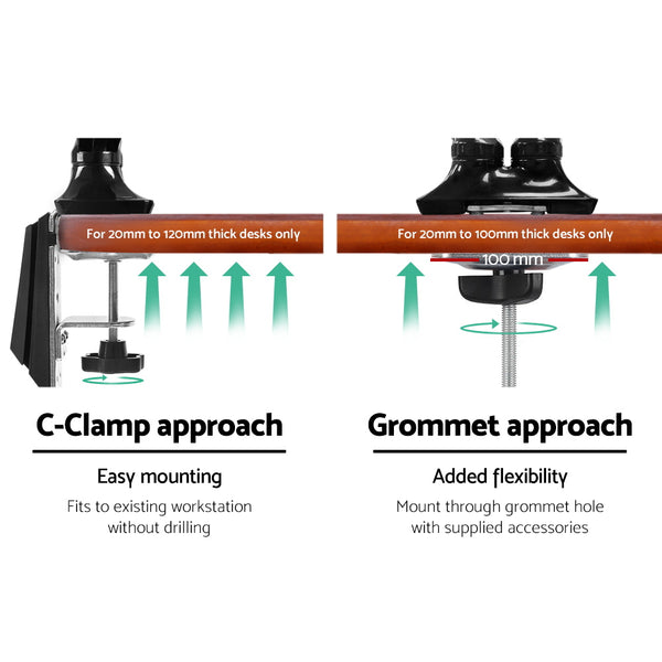 2 Arms Adjustable Monitor Screen Holder - Black freeshipping - Awezingly