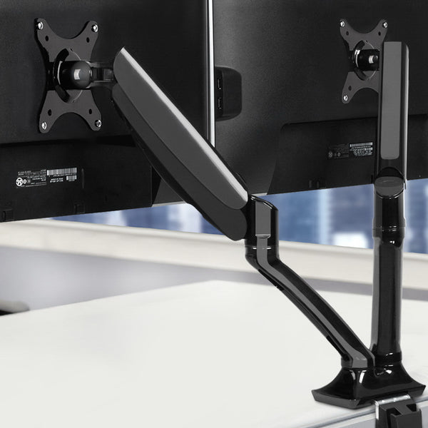 2 Arms Adjustable Monitor Screen Holder - Black freeshipping - Awezingly