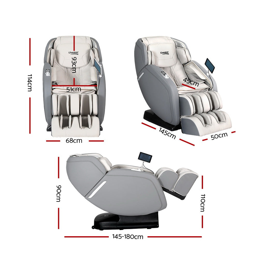Livemor Massage Chair Electric 4D Recliner Shiatsu Zero Gravity Home Massager Livemor