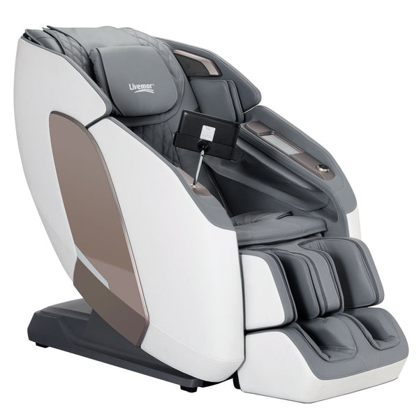 Livemor 4D Massage Chair Electric Recliner Double Core Mechanism Massager Melisa White Livemor