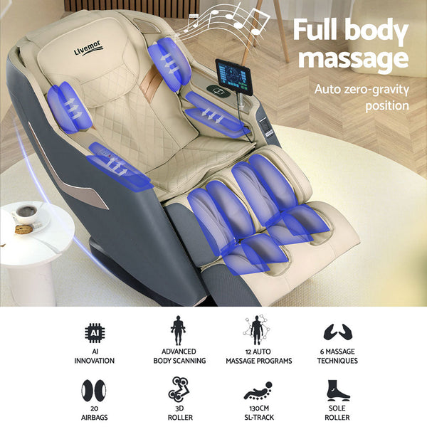 Livemor Massage Chair Electric Recliner Home Massager 3D Opal Livemor