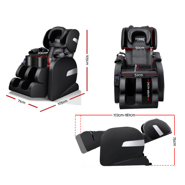 Livemor Electric Massage Chair - Black freeshipping - Awezingly