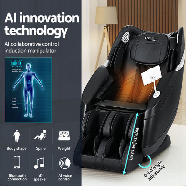 Livemor Massage Chair Electric Recliner Home 3D Massager Flynn Livemor