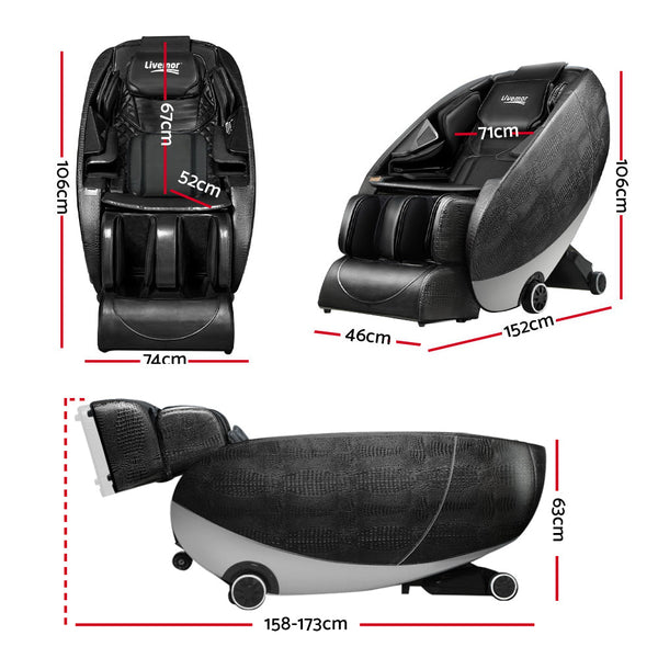 Livemor Massage Chair Zero Gravity Electric Massage Recliner Chair Deluxe Black Livemor