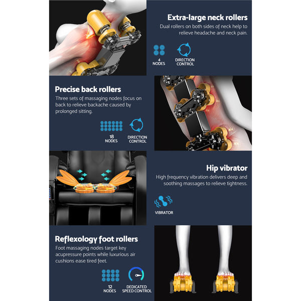 Livemor Electric Massage Chair - Black freeshipping - Awezingly